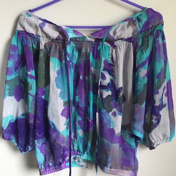Jonathan Martin Boho Peasant Sheer Blouse - Picture 1 of 5